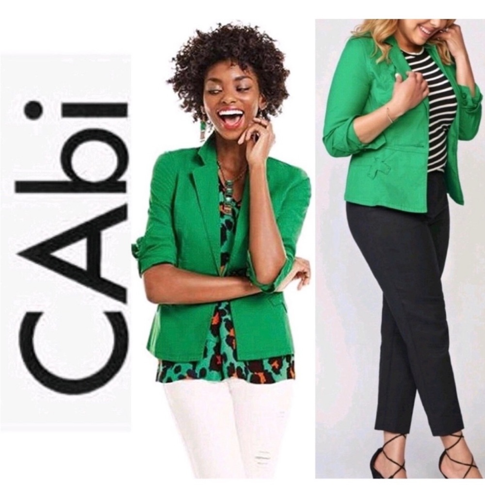 CAbi Kelly Green Cotton Verde Blazer Jacket #5097 - S